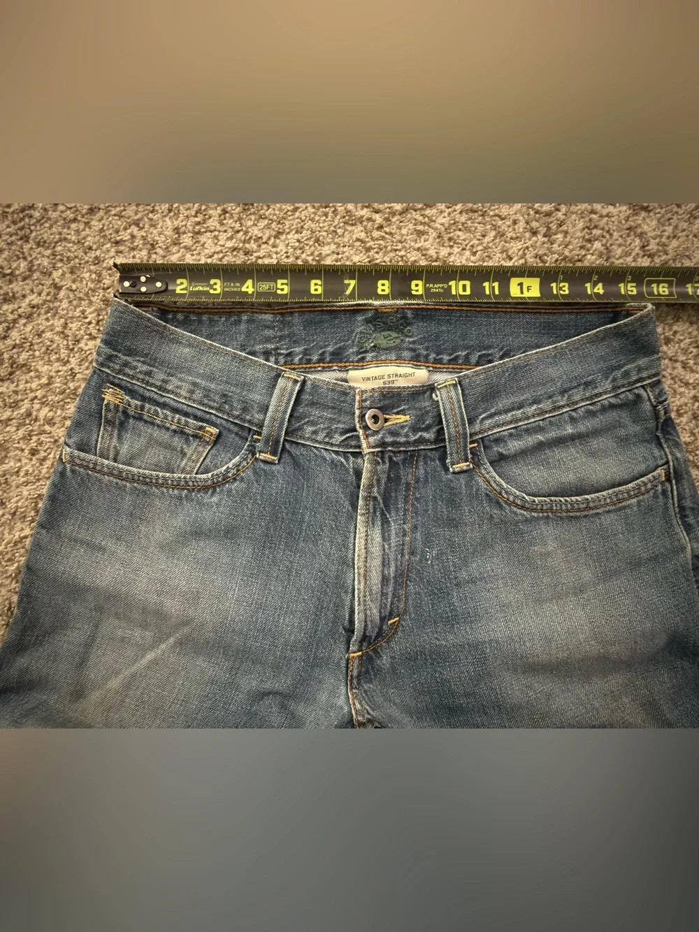Levi's 539 Eco Vintage Straight Jeans Men's 31x30 Distressed Blue White Tab